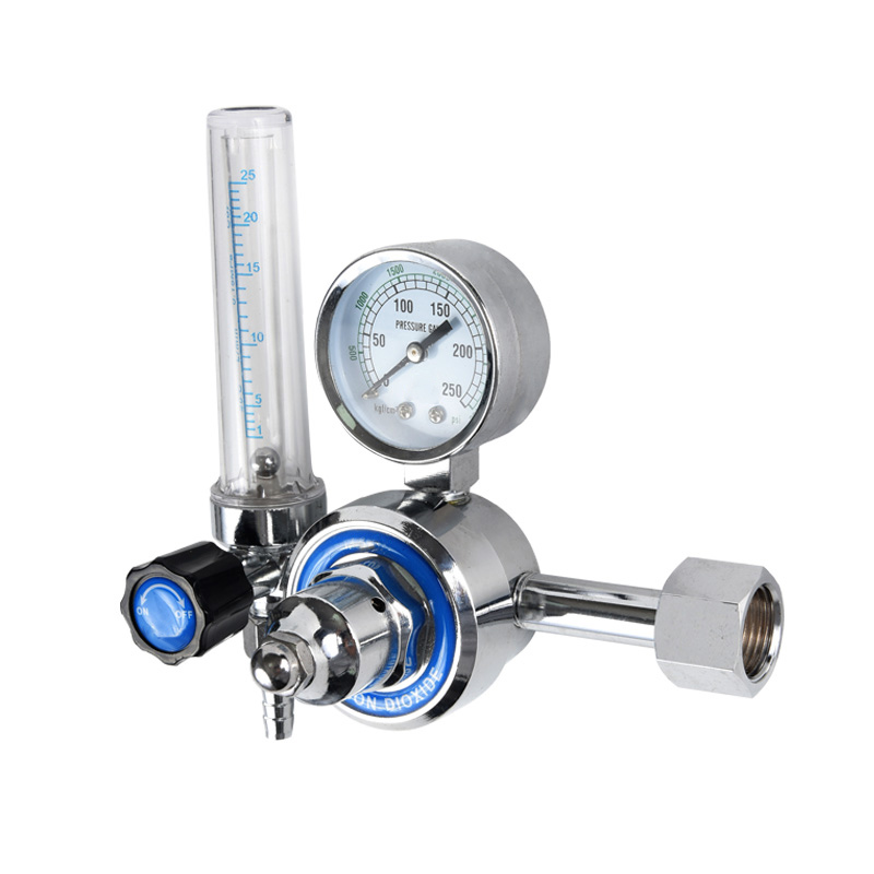 Non-Heated Carbon Dioxide CO2 Regulator Full Brass Gas Regulator with flowmeter